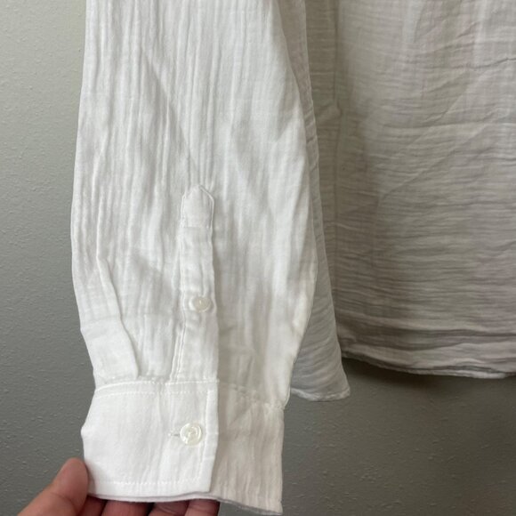 GAP White XXL Long-Sleeve Button-Up Shirt With Front Pockets For Women - Picture 8 of 12